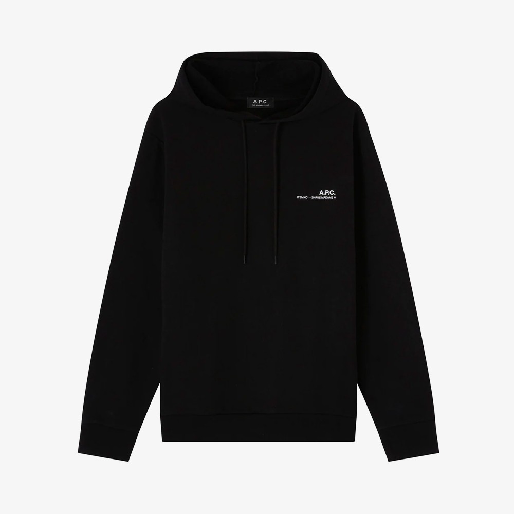 

Толстовка Item Logo Hoodie 'Black' A.P.C., черный