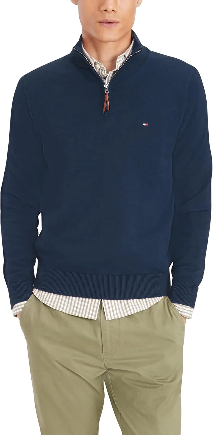 Толстовка Tommy Hilfiger мужская с длинным рукавом и молнией на четверть — фото 3