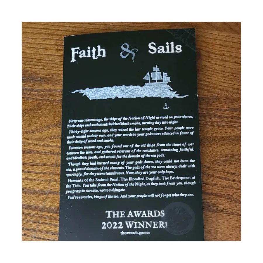 

Faith & Sails, Role Playing Games (J/K Games), мягкая обложка