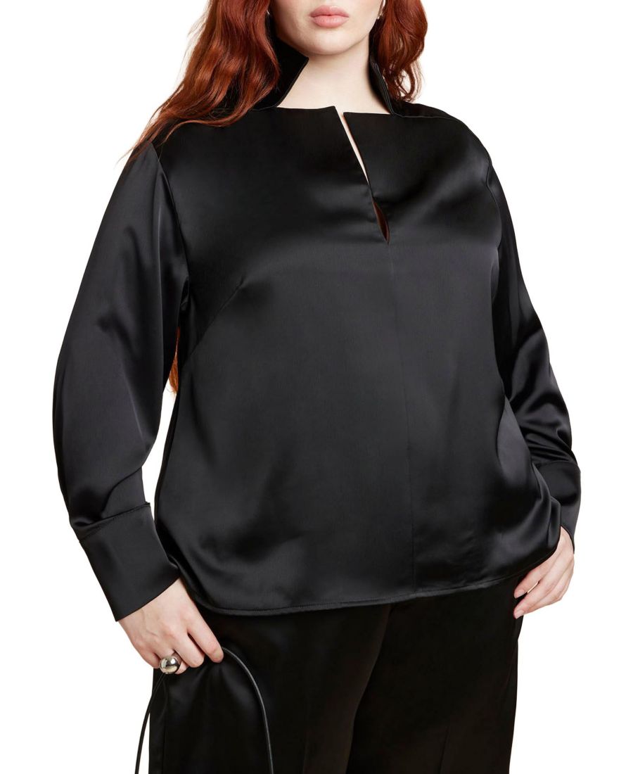 

Женская блузка с деконструированным вырезом ELOQUII, Black onyx