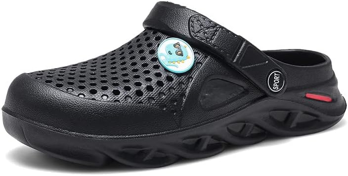 

Мужские сабо для сада, взрослые мюли, спортивные сандалии, летние водные и пляжные туфли, повседневные тапочки, легкие, дышащие, с нескользящей подошвой Miluoluo, черный