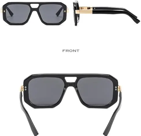 

Ретро-солнцезащитные очки с двойной перемычкой, модель 2027 года, для женщин и мужчин, модные, с цветной оправой, защита от ультрафиолета UV400 MTZJH, White Tea