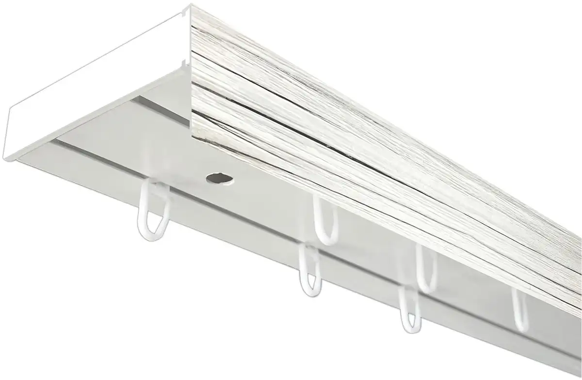 

SN DECO GROUP Карниз для штор "Карниз SH с крышкой", 2 направляющие, фиксированный размер 600 см, белый/пепельный