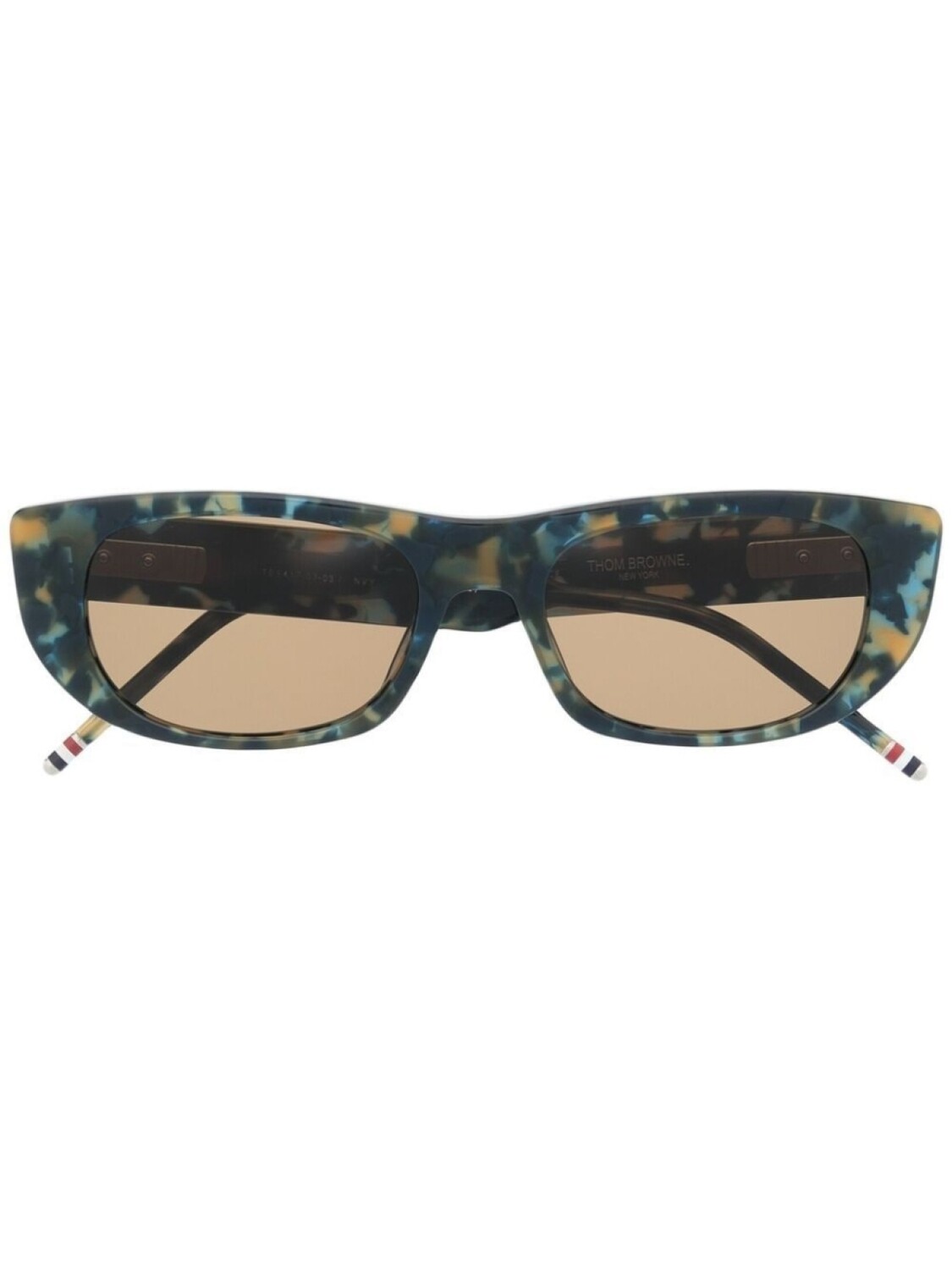 

Thom Browne tortoiseshell-effect rectangular-frame sunglasses, синий