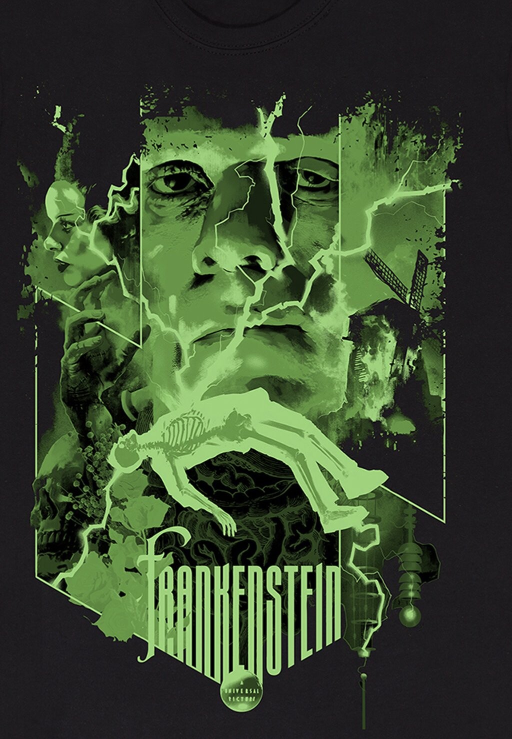 

Футболка с принтом UNIVERSAL MONSTERS FRANKENSTEIN Henry Tiger, черный