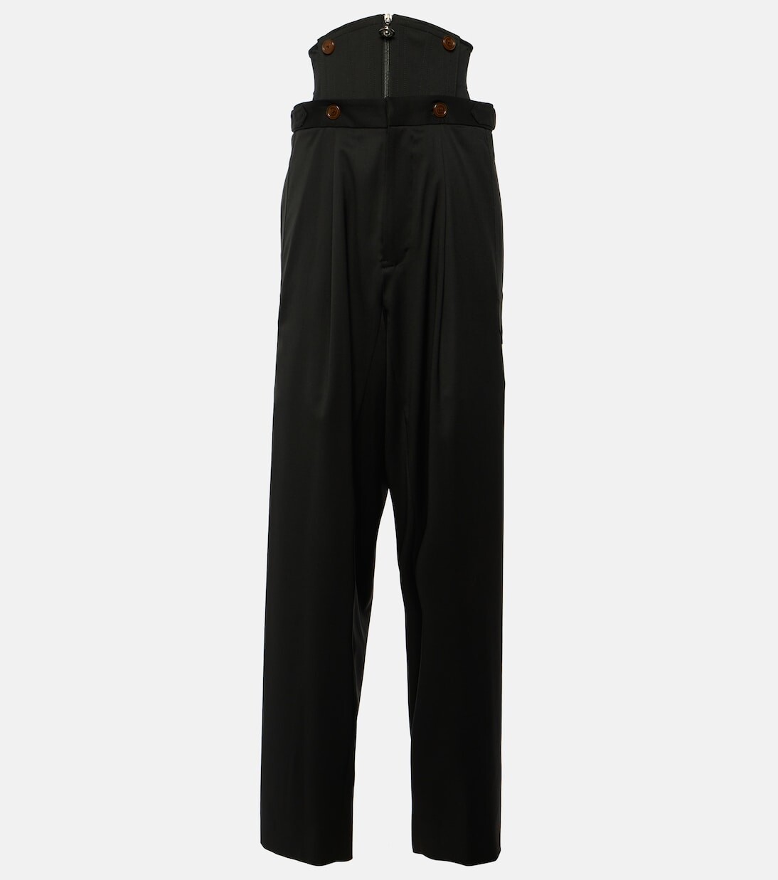 

Корсетные шерстяные зауженные брюки Vivienne Westwood, черный