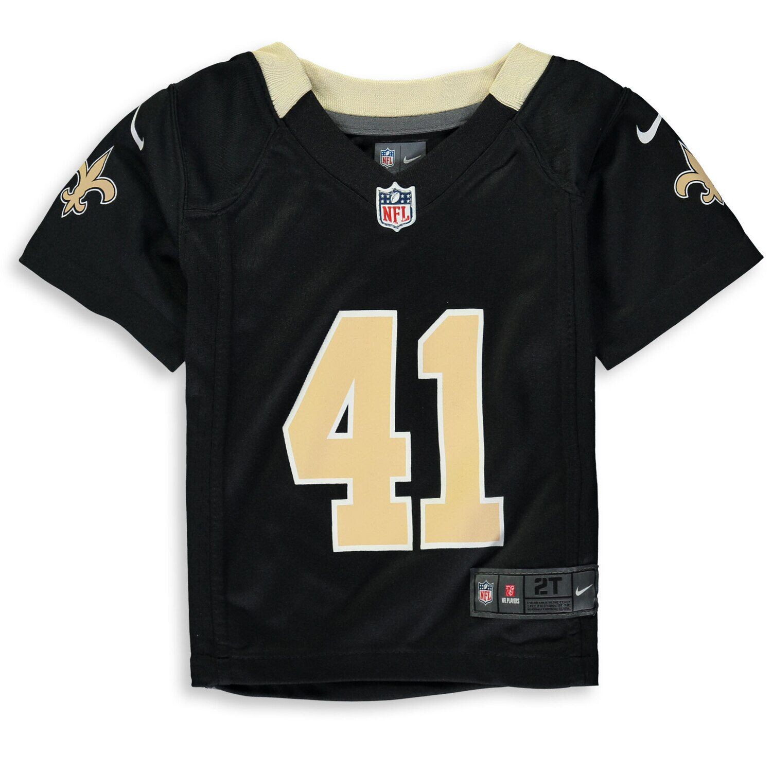 Черная игровая майка Nike Alvin Kamara New Orleans Saints для малышей Nike — фото 2