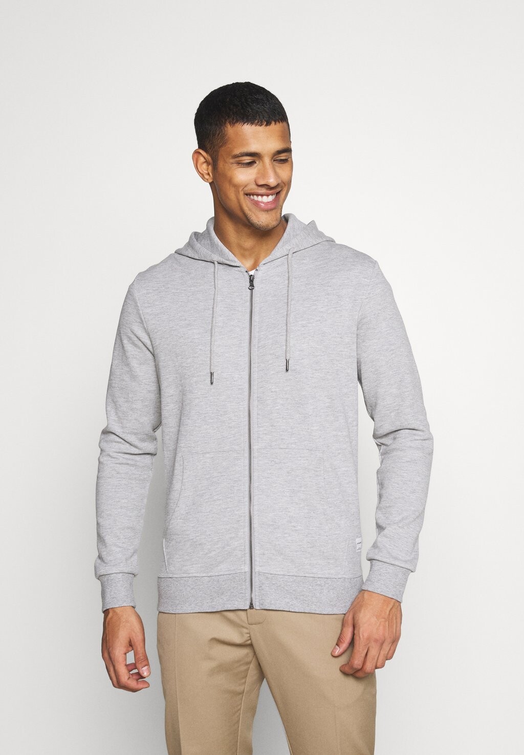 

Толстовка на молнии JJEBASIC NOOS Jack & Jones, светло-серый меланж