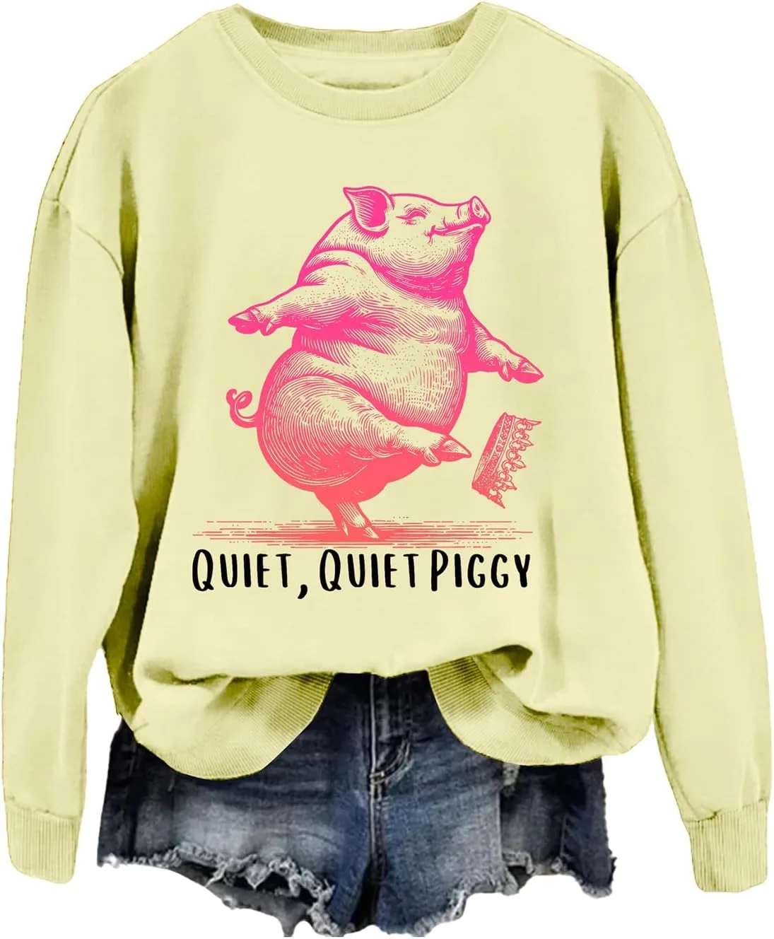 

Толстовка с принтом "Quiet Piggy" Yuisi Doxn