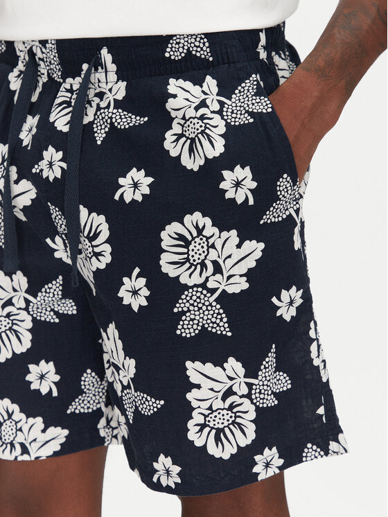 Шорты из ткани обычного кроя Slub Aop Beach DM0DM21947 Tommy Hilfiger, синий — фото 4
