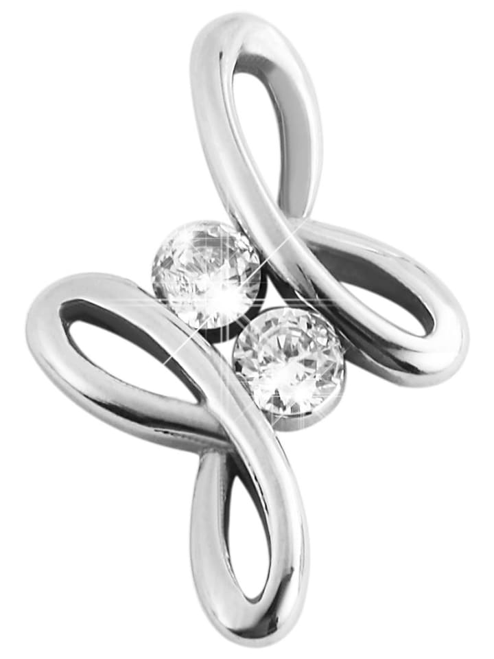 

Adeliás Женский кулон из нержавеющей стали с кубическим цирконием в серебряной оправе