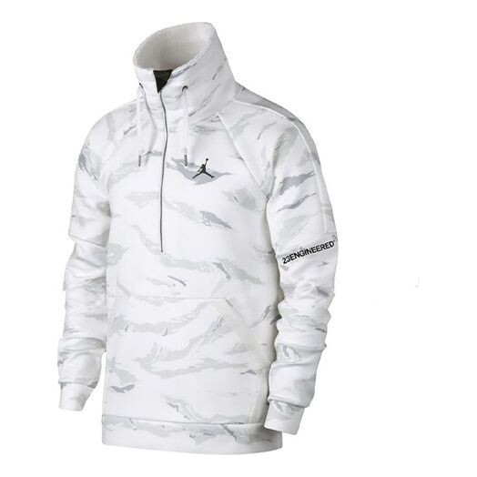 

Толстовка Air Jordan Half Zipper Basketball Fleece Lined Sports White Camouflage, белый