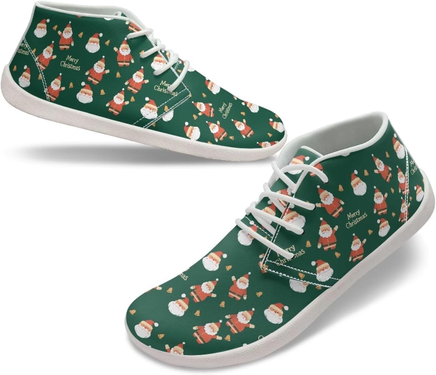 

Мужские ботинки Fuxowvby с открытым носком, удобные для улицы, с широкой носочной частью, нескользящие, спортивные, с нулевым перепадом, для тренировок, для подростков, размеры США 5-14, Christmas Santa Claus