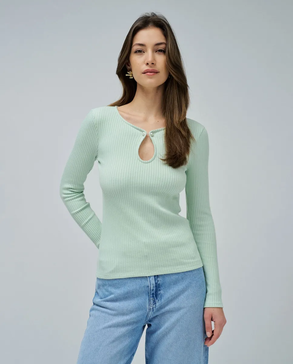 

Женский свитер в рубчик Salsa Jeans, зеленый