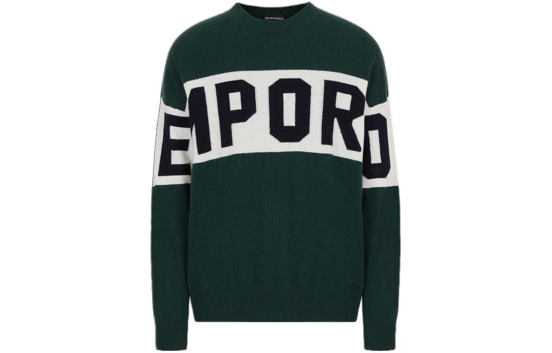 EMPORIO ARMANI Кашемировый свитер мужской зеленый — фото 3