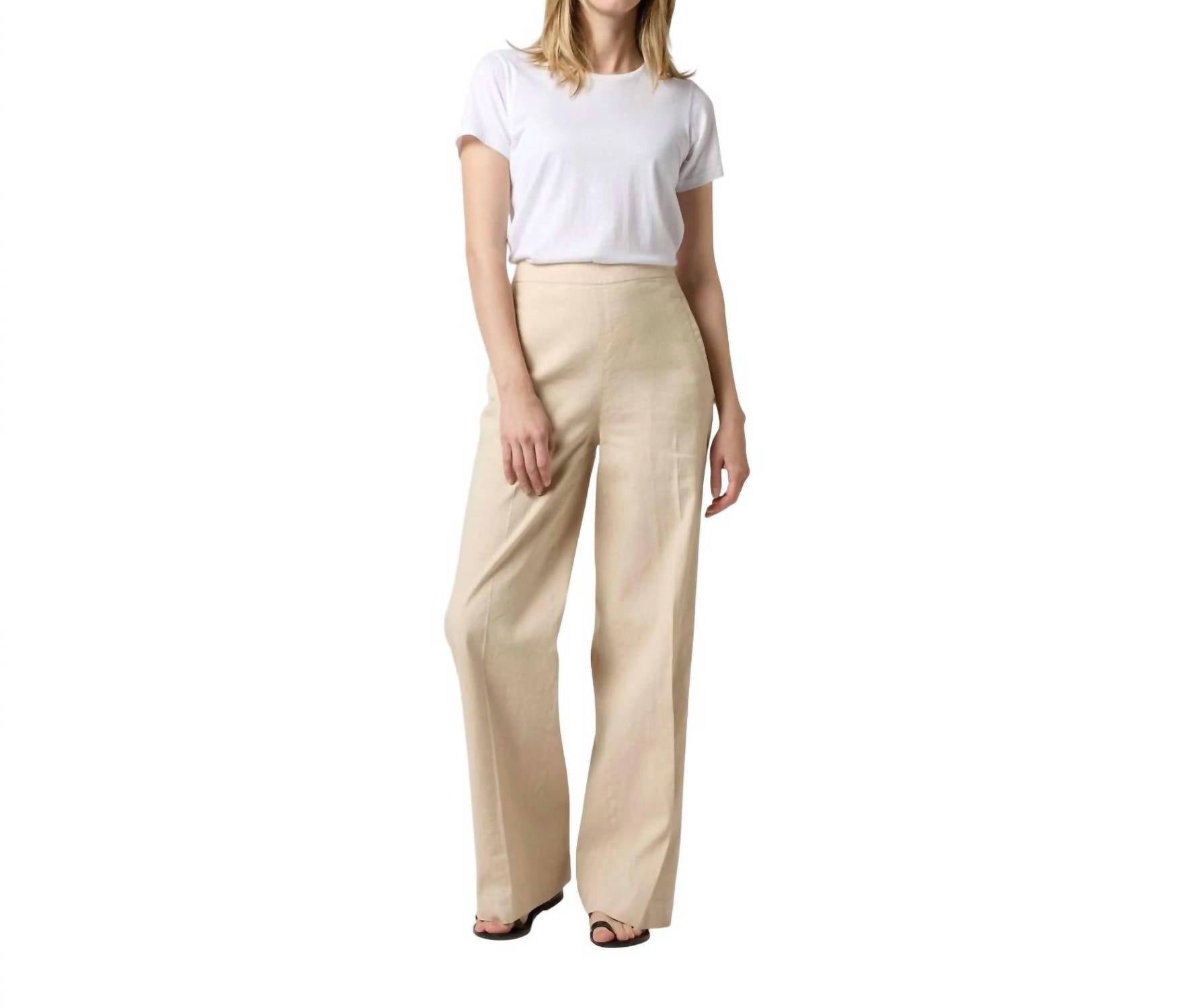 

Брюки Hutton в песочном цвете Stretch Cotolino Ann Mashburn, цвет sand stretch cotolino