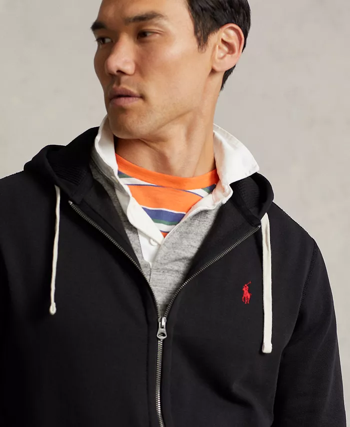 Мужская толстовка с капюшоном Signature Fleece Polo Ralph Lauren, черный — фото 4