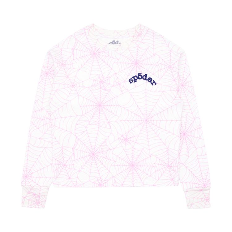 

Лонгслив Sp5der All Over Print Long-Sleeve Thermal 'Pink/White', белый