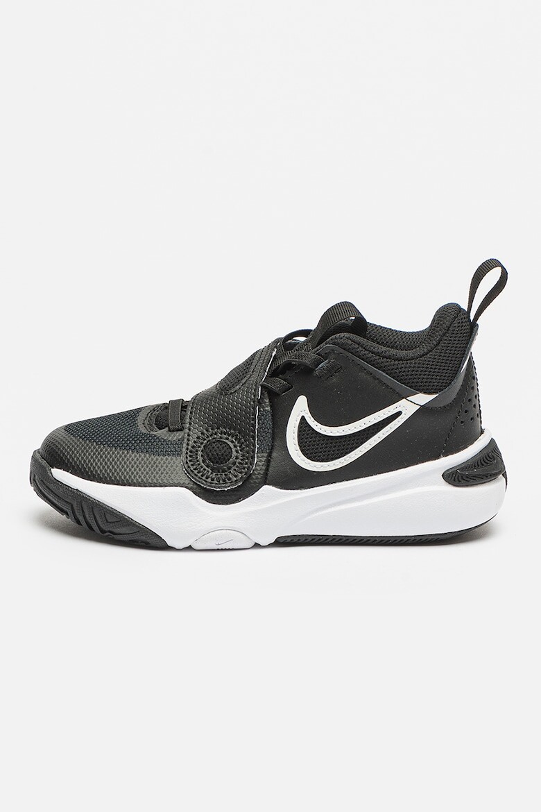 

Баскетбольные кроссовки Team Hustle из кожи и логотипов Nike, черный