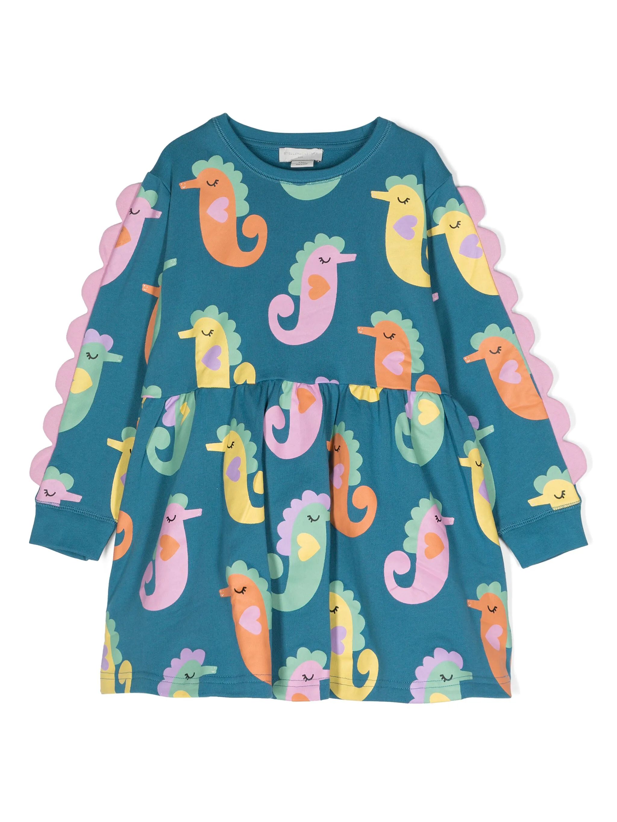 

Платье из органического хлопка с принтом Stella Mccartney Kids, синий