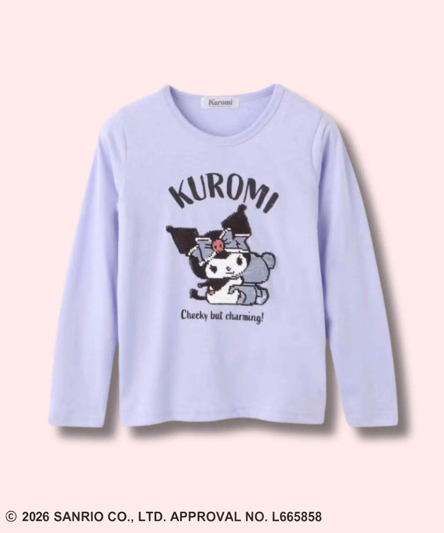 Детская футболка Sanrio с длинным рукавом и реверсивными пайетками