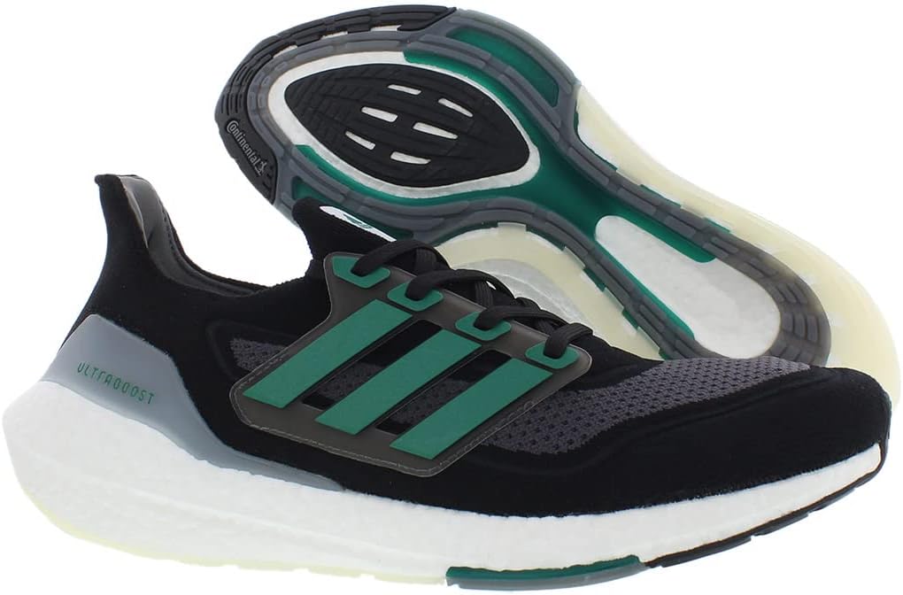 Мужские кроссовки Adidas Ultraboost 21, черный/зеленый/серый — фото 4