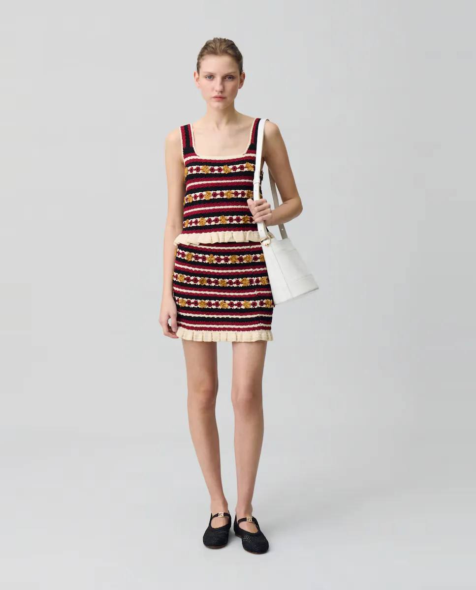 

Короткая вязаная юбка Claudie Pierlot, мультиколор