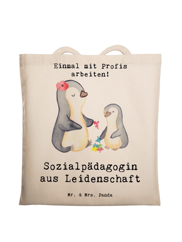 

Mr. & Mrs. Panda Сумка для социального работника с надписью "Страсть" кремового цвета