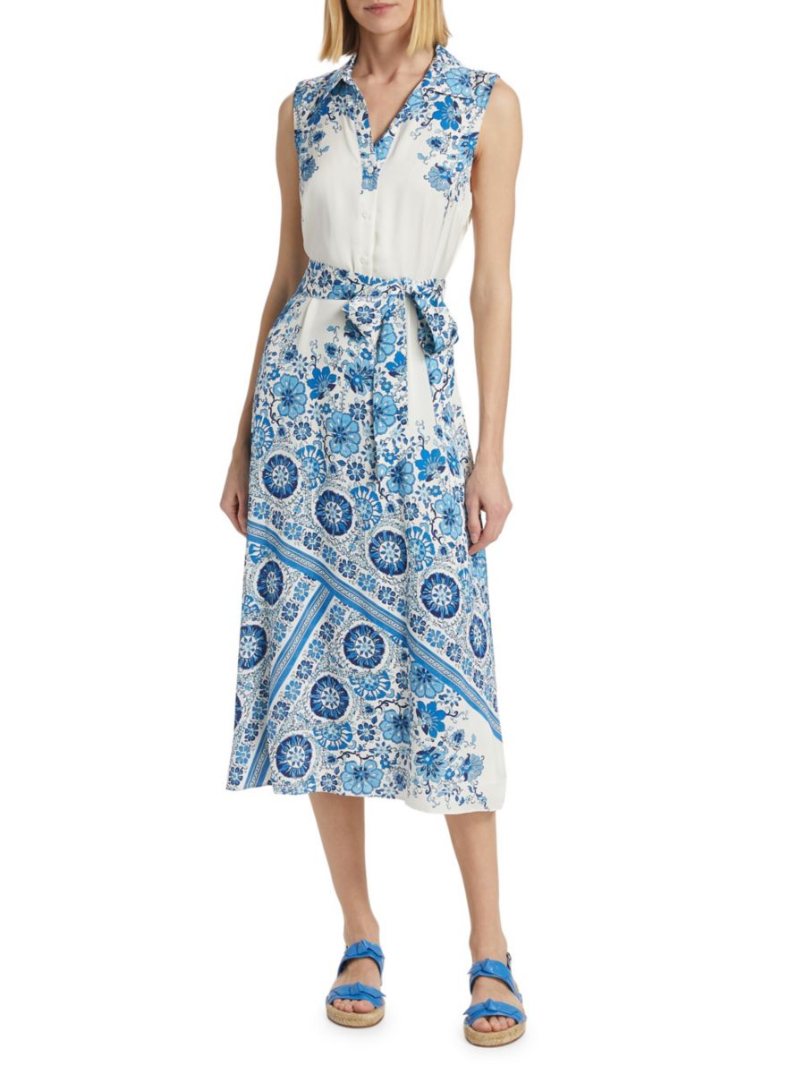 

Шелковое платье Arlene Cascade Garden Elie Tahari, цвет Cascade Garden Print