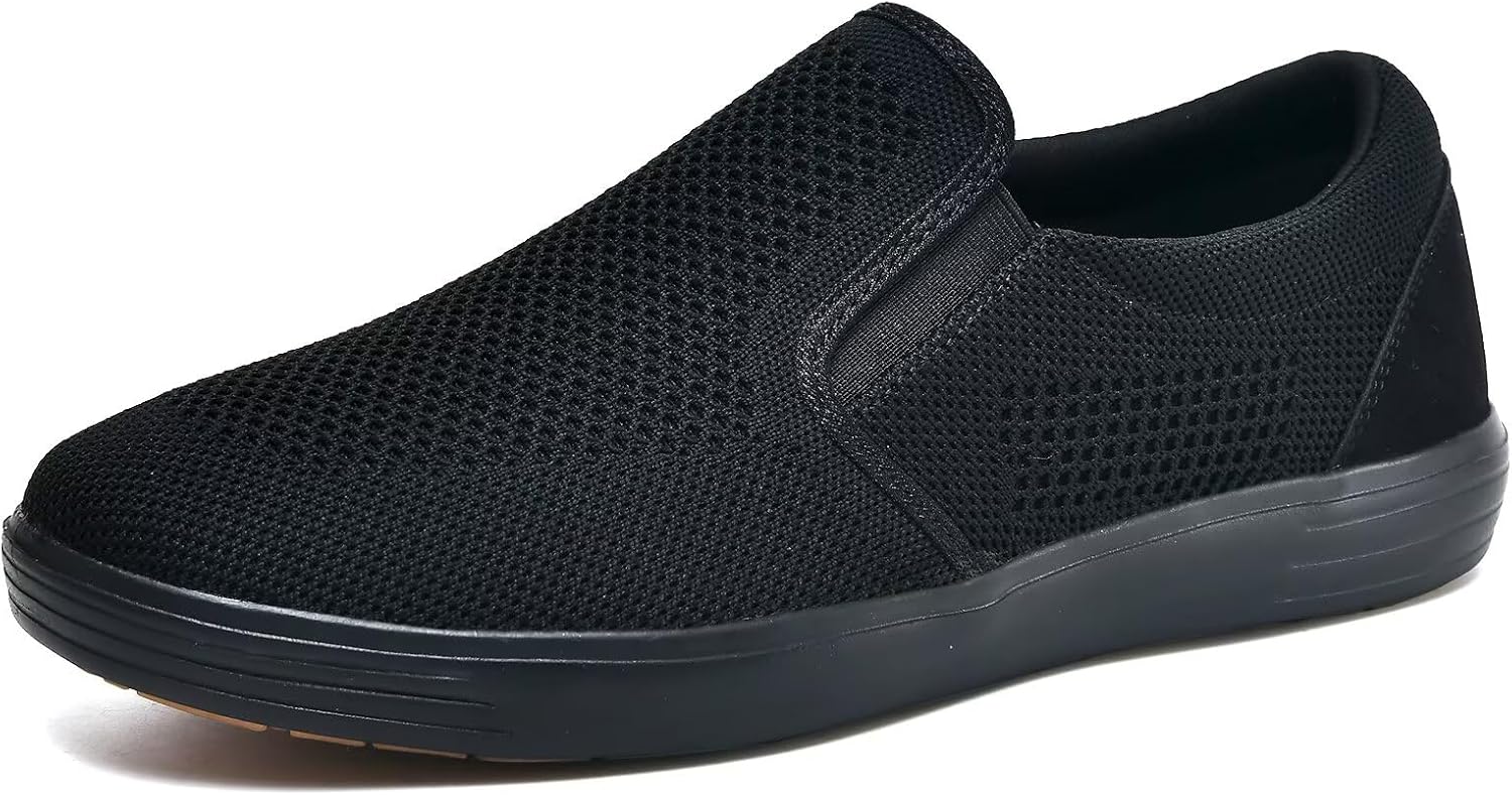 

Мужские сетчатые кроссовки TIOSEBON с легкой посадкой- удобные мокасины для вождения, модные кроссовки, черный