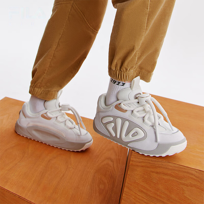 FILA KIDS Износостойкие поддерживающие детские повседневные кроссовки White Gray — фото 2