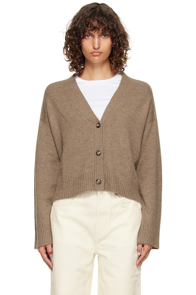 

Loulou De Saison Кардиган Taupe kaia lds с ребристым вырезом