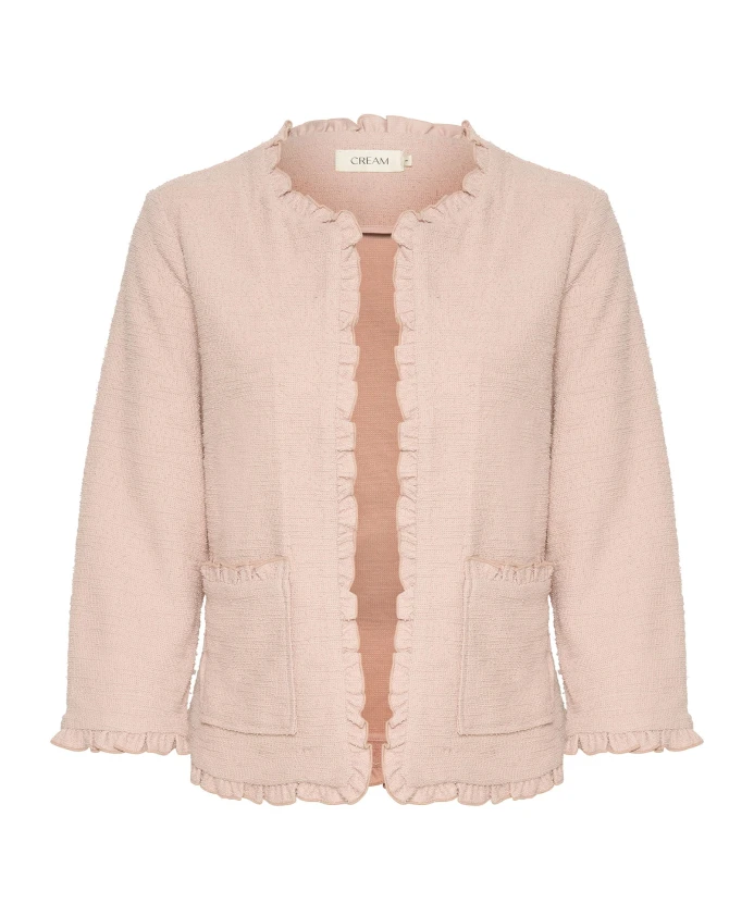 

Кардиган цвета розовой пыли с оборками по краям. Cream, розовый