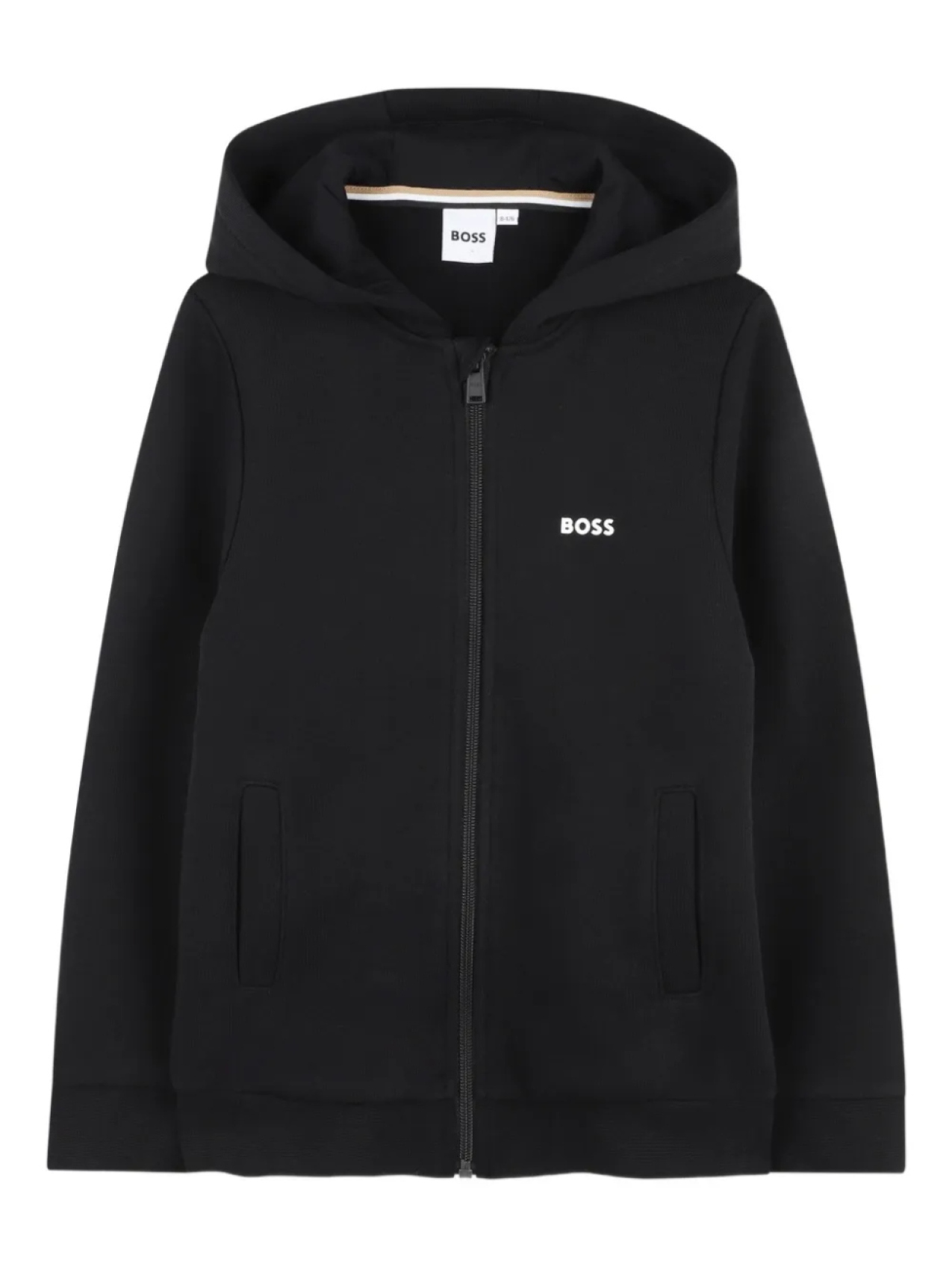 

Толстовка с капюшоном на молнии BOSS Kidswear, черный