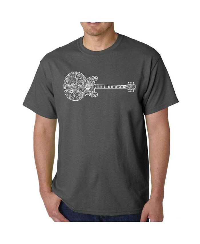 

Мужская футболка с рисунком Word Art — Blues Legends LA Pop Art, серый