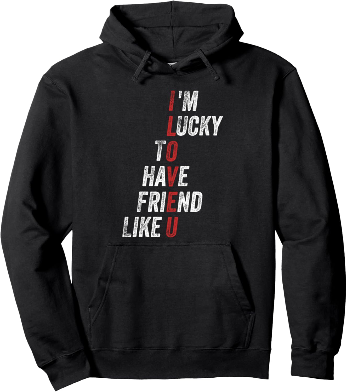 

Мне повезло иметь такого друга, как ты. Забавная юмористическая толстовка с надписями Funny Humorous Saying, черный