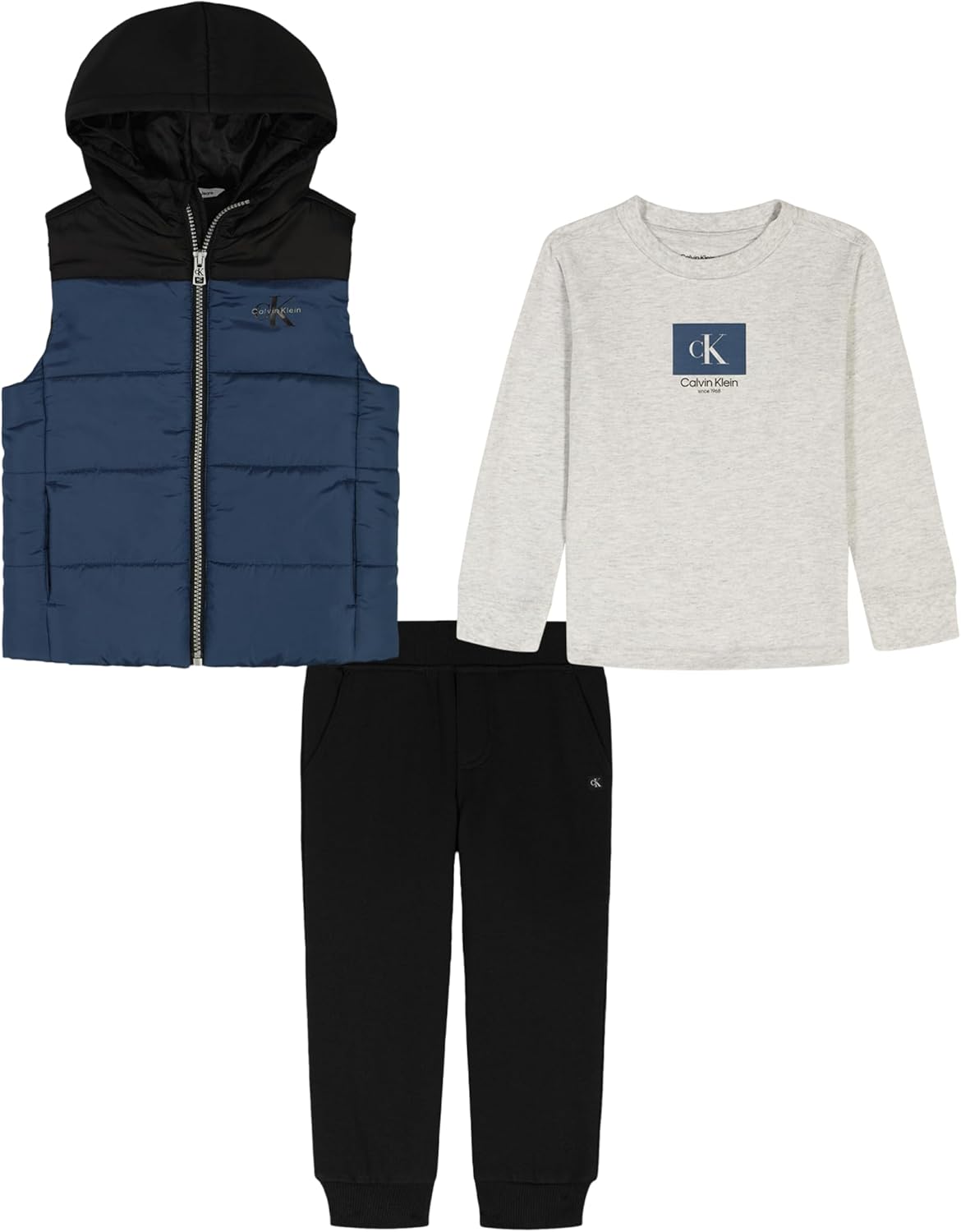 

Комплект из 3-х жилетов-фонариков Calvin Klein для мальчиков, New Teal/Platinum Heather/Deep Black