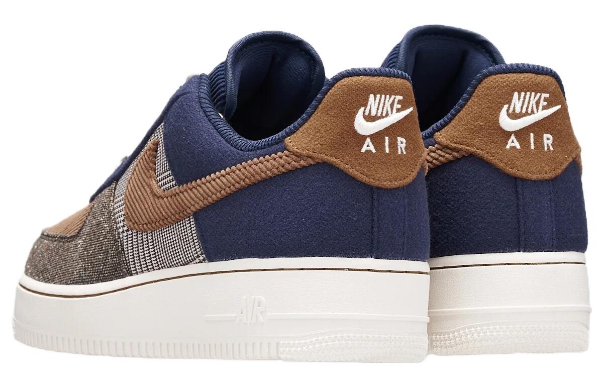 Кроссовки Nike Air Force 1 Low '07 PRM Tweed Midnight Navy Corduroy, Коричневый — фото 3