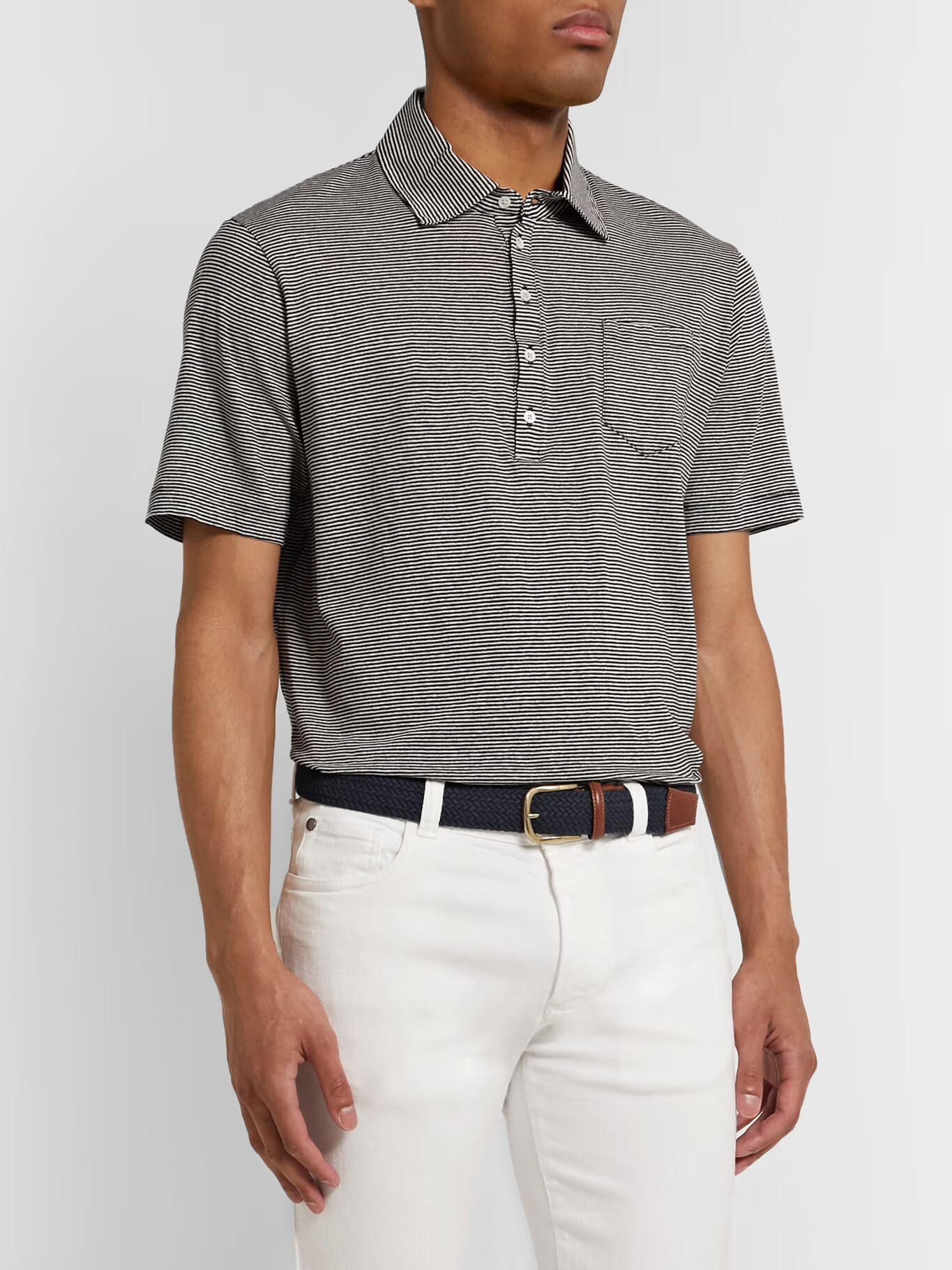 

Эластичный ремень с кожаной отделкой шириной 3,5 см ANDERSON & SHEPPARD, темно-синий