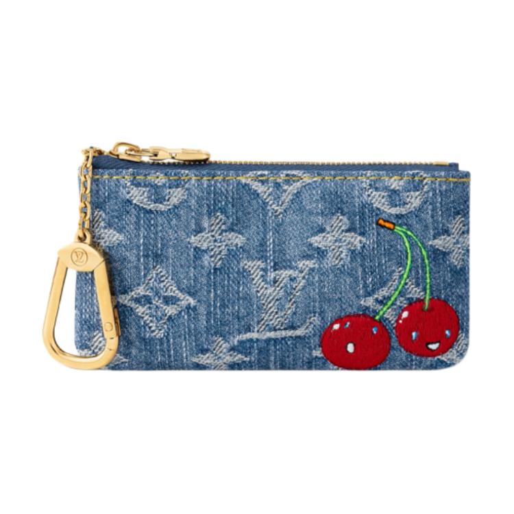

LOUIS VUITTON Сумка-кошелек Takashi Murakami Cherry в джинсовом стиле с монограммой
