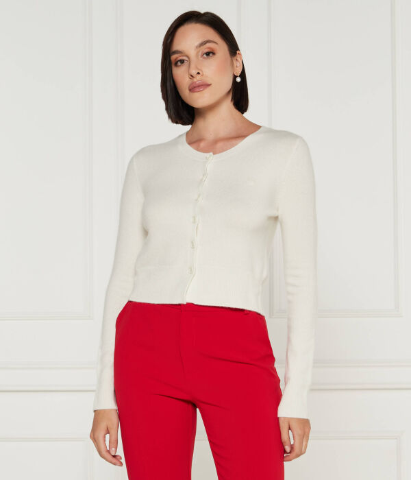 

Кашемировый кардиган carattere Slim fit Pinko, экрю