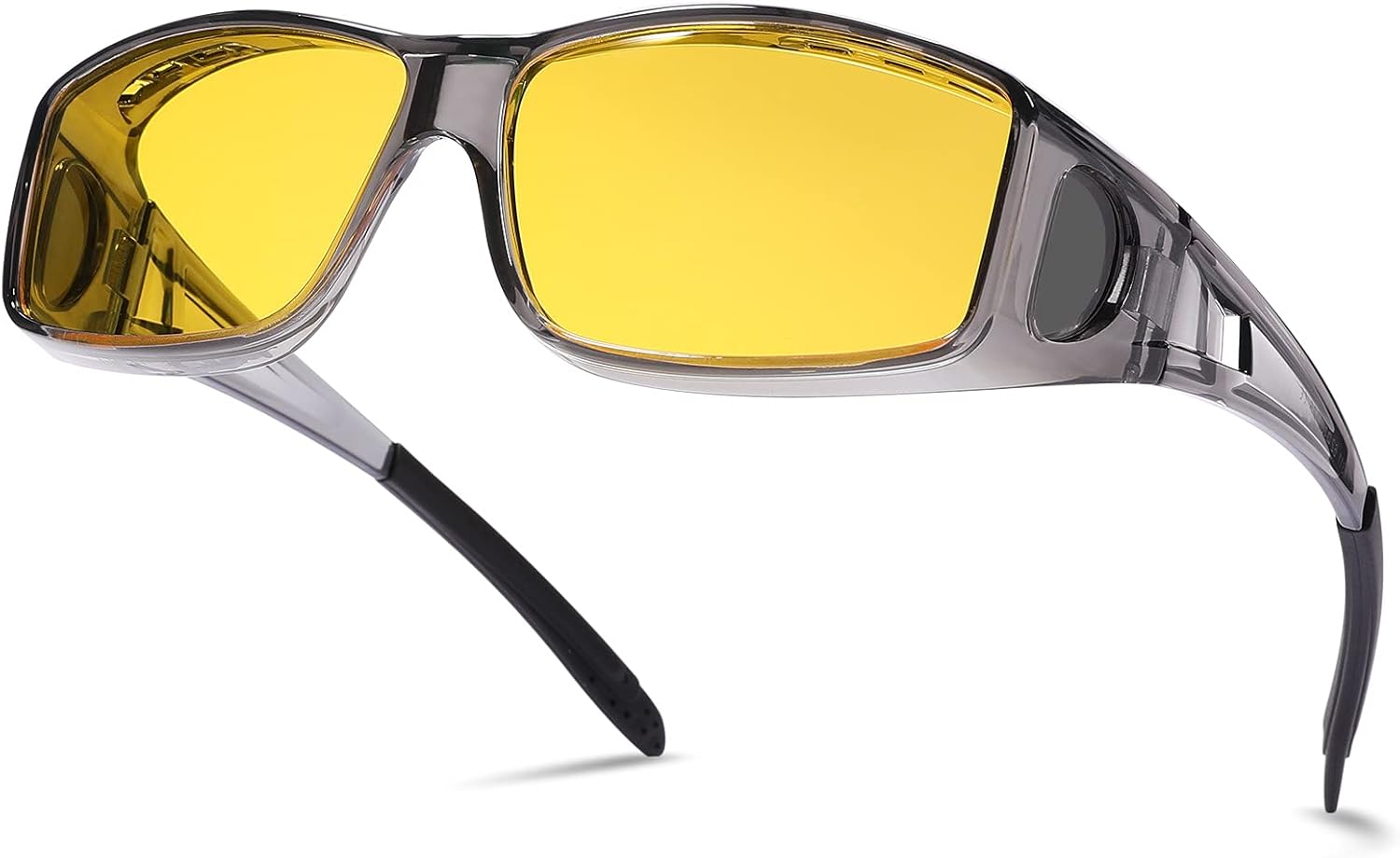 

Солнцезащитные очки NULOOQ надеваются поверх обычных очков, поляризованные линзы носятся поверх очков с диоптриями, солнцезащитные очки обтекаемой формы для мужчин и женщин, A8* Transparent Gray Frame/Night Vision Yellow Lens