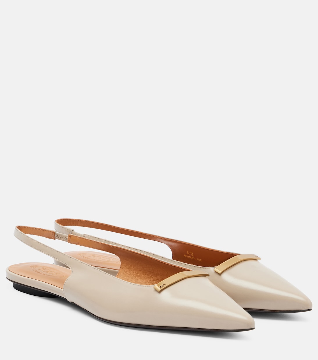 Кожаные туфли-лодочки на ремешке Tod's, Mastice