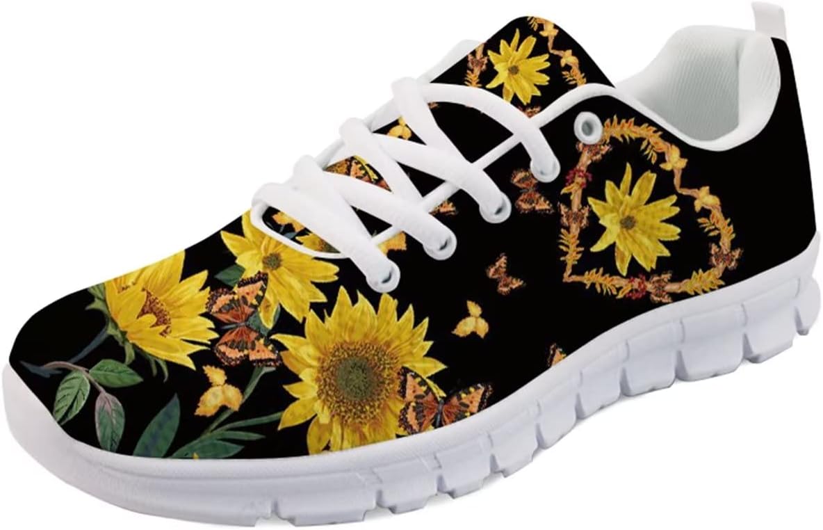 

Кроссовки Forchrinse Purple Nebula Blue Galaxy для мужчин и женщин, легкие спортивные кроссовки для бега и занятий в зале, Sunflower Butterfly Heart