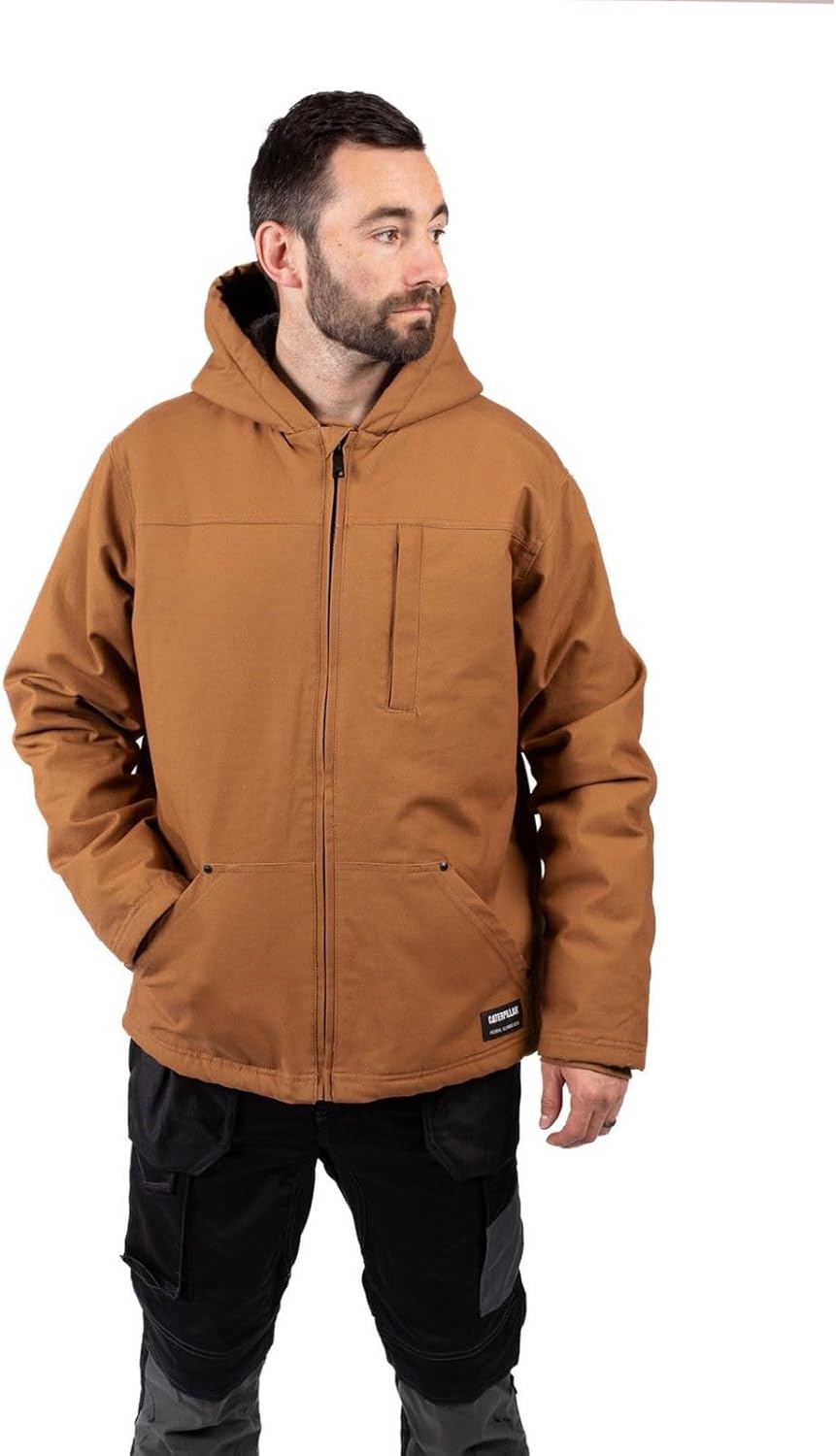

Куртка CAT Workwear мужская с капюшоном, Sherpa подкладкой и молнией, Bronze
