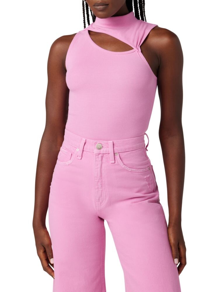 

Укороченная майка с вырезом Mockneck Hudson, цвет Hot Pink