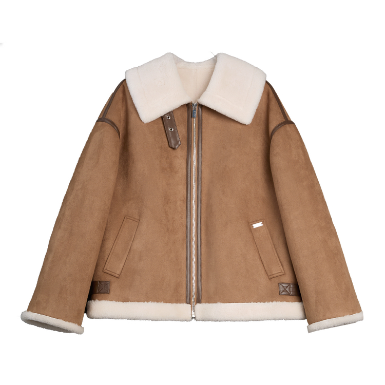 

ELLE Вельветовая куртка Women's Dark Brown Lapel Moderate