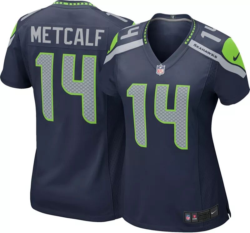 

Женская темно-синяя игровая майка Nike Seattle Seahawks DK Metcalf #14