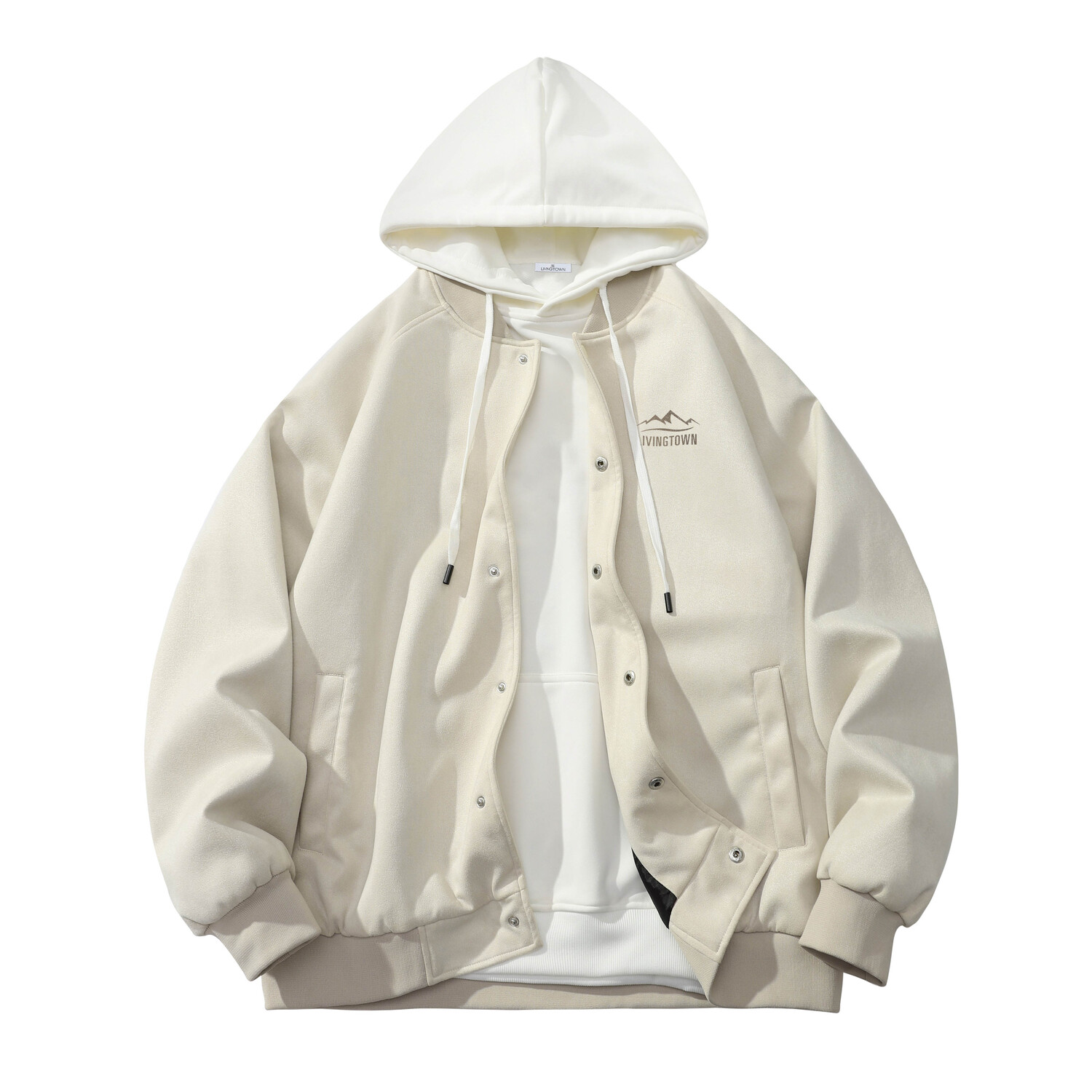 

LIVINGTOWN Куртка Unisex, Apricot Coat+White Sweatshirt