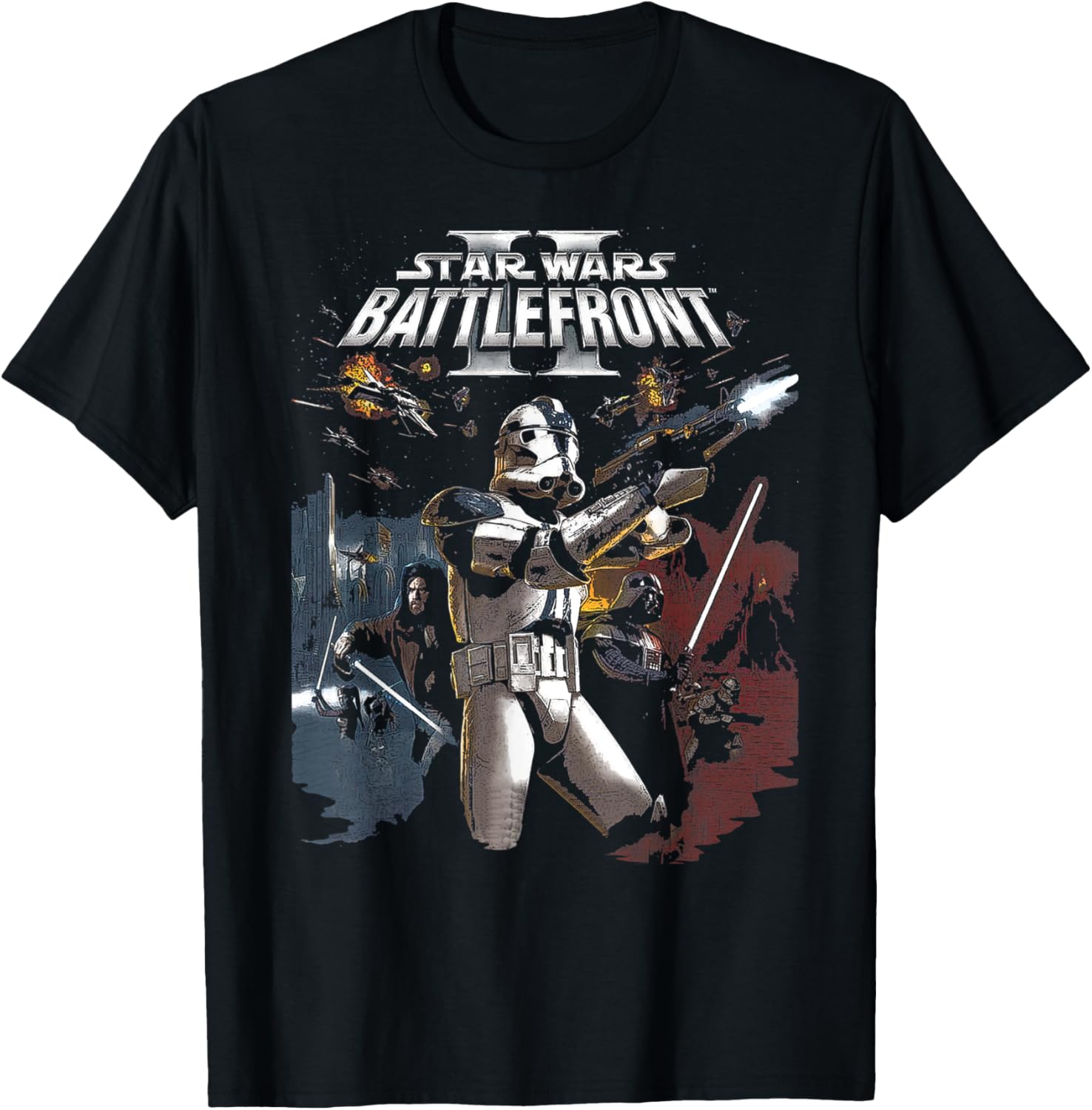 

Футболка с изображением персонажей видеоигры Star Wars Battle Front II, черная